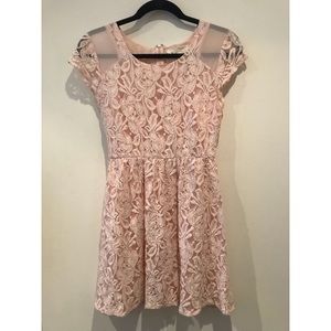 Urban Outfitters Pale Pink Lace Dress Small
